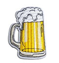 WMワッペン「 生ビール ジョッキx1 」可愛いイラストの刺繍ワッペン