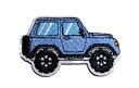 WMワッペン「 四駆車・ブルー 」#1 可愛いイラストの刺繍ワッペン