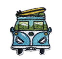 WMワッペン「 サーフボード ワゴン車 #13 」可愛いイラストの刺繍ワッペン