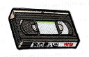 ワッペン「 VHSビデオテープ 」可愛いイラストの刺繍ワッペン