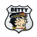 Lcワッペン「 BETTY BOOP ベティ・ウインク 」レーシングの刺繍ワッペン