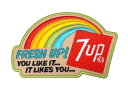 Lcワッペン「 7up レインボー FRESH UP! 」企業ロゴの刺繍ワッペン