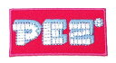 Lcワッペン「PEZ(ロゴ)」可愛いイラストの刺繍ワッペン