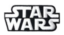 Lcワッペン「 STAR WARS(ロゴ)シルバー 」レーシングの刺繍ワッペン