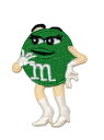 ワッペン「 M&M 」GR 可愛いイラストの刺繍ワッペン