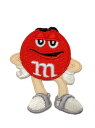 ワッペン「 M&M 」RD 可愛いイラストの刺繍ワッペン