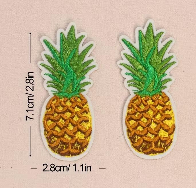 ワッペンtm「 パイナップル 」x1点 ワッペン アイロン接着タイプ
