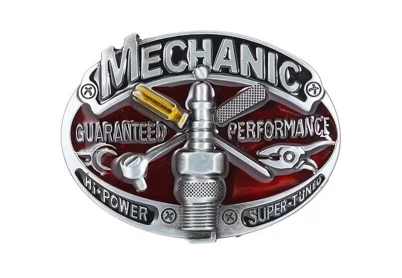 ベルトバックル 「 MECHANIC 」赤