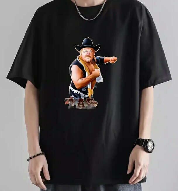 BK-T 「 スタンハンセン 」ラリアット切り抜き プロ レスリング グラフィックTシャツ レスリングFront..