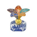【茶道具】 蓋置 色絵 つくばね 高野昭阿弥作(木箱)突羽根 正月 新春 初釜