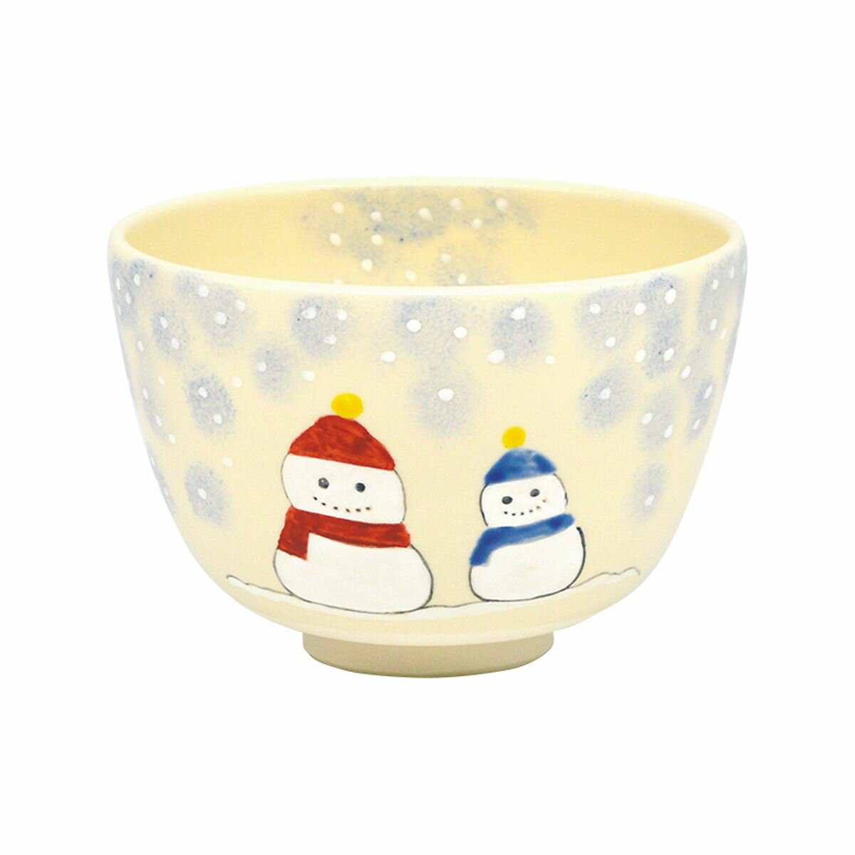 【茶道具】茶碗　雪ダルマ　加藤永真作 (化粧箱)　冬　クリスマス