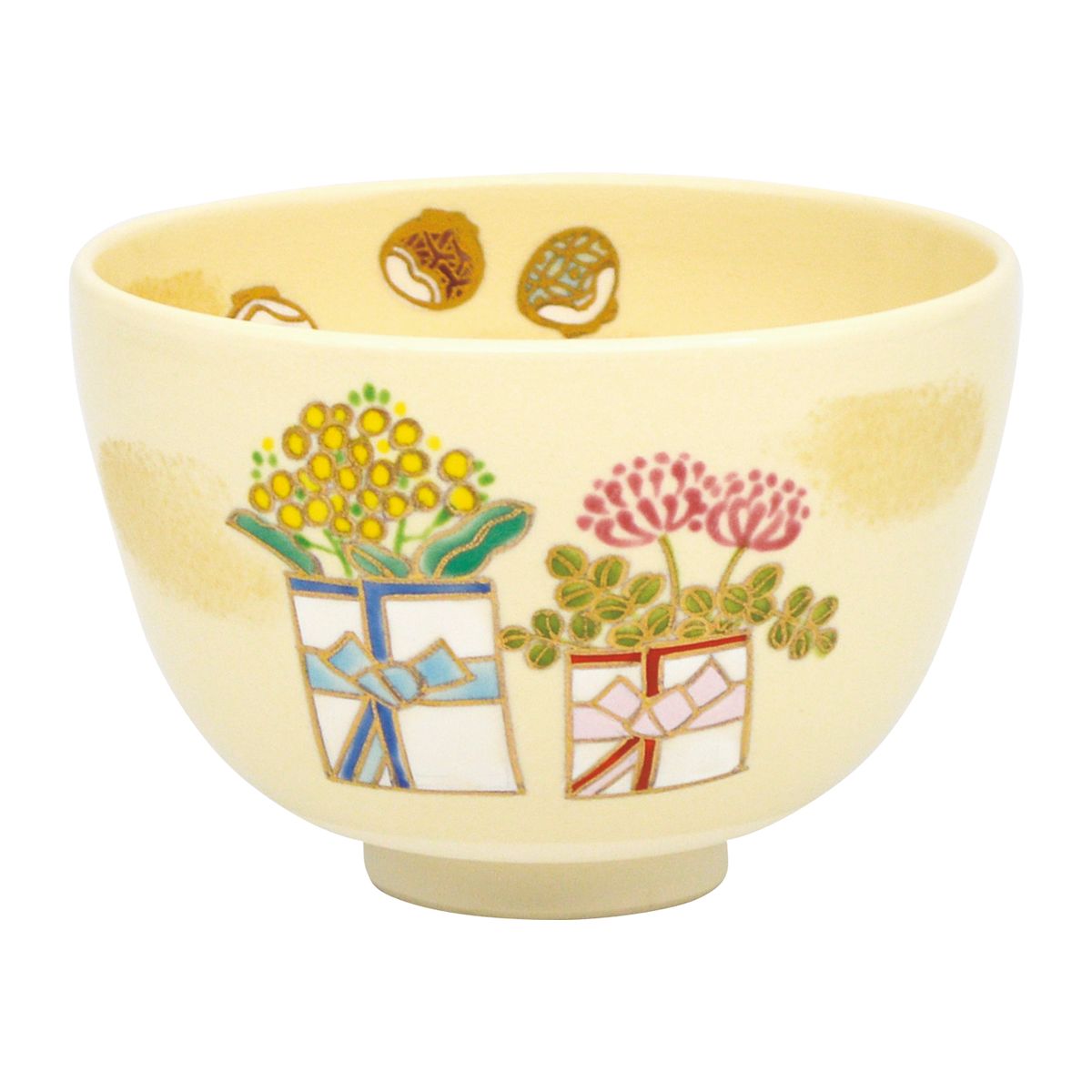 【茶道具】茶碗 仁清 花雛 加藤永真作 （化粧箱） 雛祭り ひな祭り 内裏雛 春 3月 ギフト対応可能