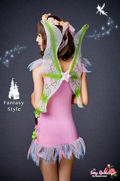 【返品交換不可】ハロウィン コスプレ 妖精 コスプレ 羽付 ハロウィン フェアリーズ コスプレ コスチューム 衣装 仮装 魔女 FAIRY ドレス コスチューム 衣装 仮装用 ハロウイン HALLOWEEN パーティー グッズ