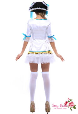 【返品交換不可】ハロウィン コスプレ 海賊 仮装 衣装 パイレーツ 女海賊 海賊帽 コスチューム 大人 ワンピ 海賊帽 帽子 白 青 テイストセクシー コスプレ衣装 こすぷれ cosplay cos コス 大人 女性 ハロウィンコスチューム