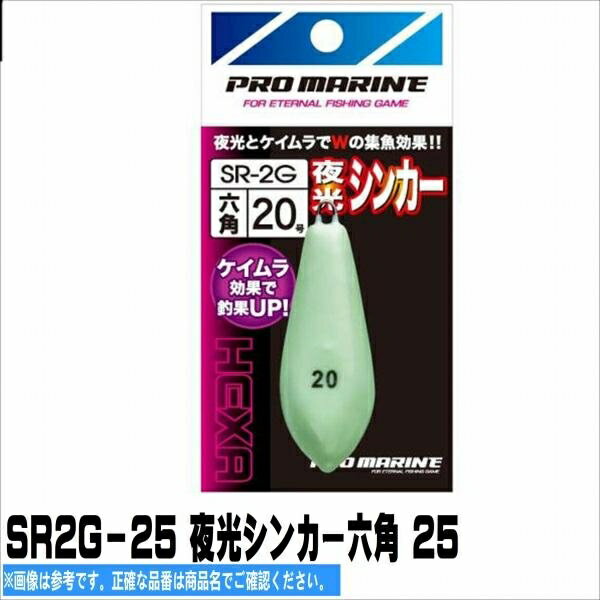 浜田商会 SR2G-25 夜光シンカー六角 25 仕掛 オモリ 船