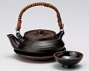織部 平型 土瓶蒸し おちょこセット