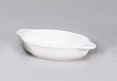 ＼クーポン配布中！／乳白小判グラタン(大) 幅22.5×14×4cm 萬古焼 耐熱皿 グラタン皿 楕円型 陶器のふ..