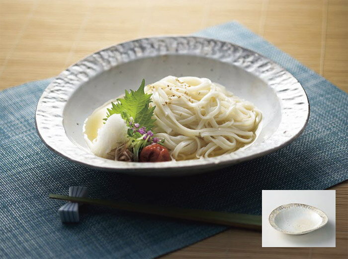 \クーポン配布中!/粉引 石目楕円盛皿 幅28cm 美濃焼 磁器 めん皿 深皿 和カフェ 和風パスタ皿 オードブル皿 盛り皿 日本製 和食器 楕円皿 陶器のふる里 trysト