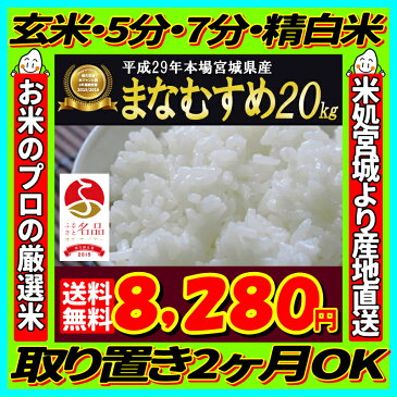 29年産 宮城県産 まなむすめ 20kg！玄米,5分,7分,精白米(精米時重量約1割減)【米】【dp】【2018ne】