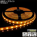 LEDテープライト シリコンチューブ TK-SS286-Y 黄色 60粒/m 単色 IP67 1m DC12V 屋外使用可能 ジャック付外径5.5mm×内径2.1mm DIY ※点灯するには別途電源が必要です(3)