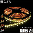 LEDテープライト シリコンチューブ TK-SS351シリーズ 120粒/m 単色 全4色 IP67 2m DC12V 屋外使用可能 ACアダプター付 ジャック付外径5.5mm×内径2.1mm DIY