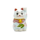 【レビュー特典あり】 九谷焼 2号招猫 華盛 (左)<送料無料>置物 縁起物 招き猫 人気 ギフト お祝い/結婚祝い