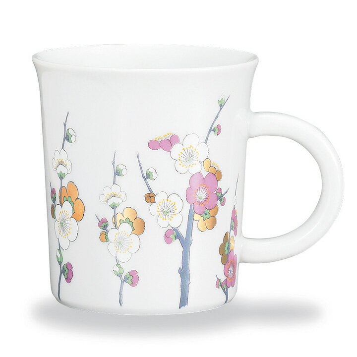 九谷焼 マグカップ 紅梅＜カップ マグカップ 人気 ギフト 贈り物 結婚祝い/内祝い/お祝い/＞