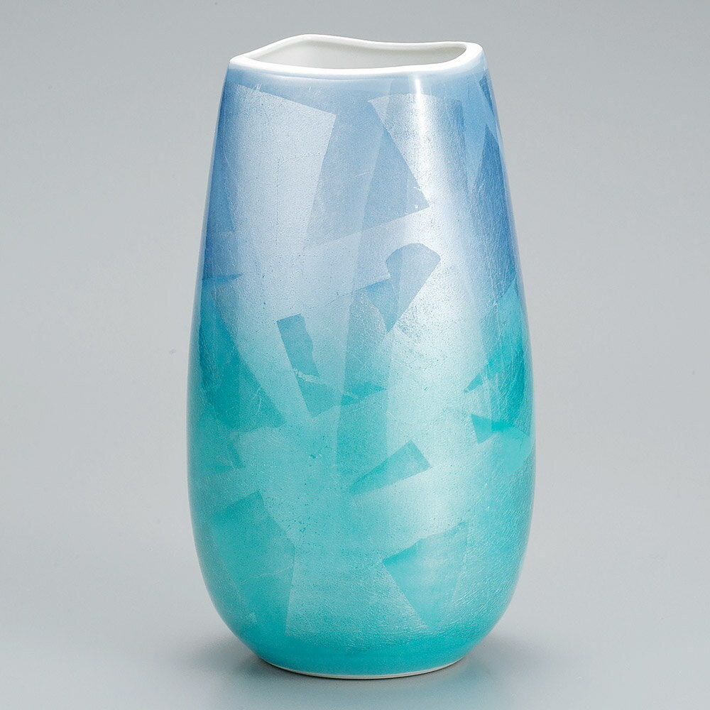 九谷焼 9号花瓶 銀彩＜送料無料 花瓶 花器 人気 ギフト 贈り物 結婚祝い/内祝い/お祝い/＞ 化粧箱入り