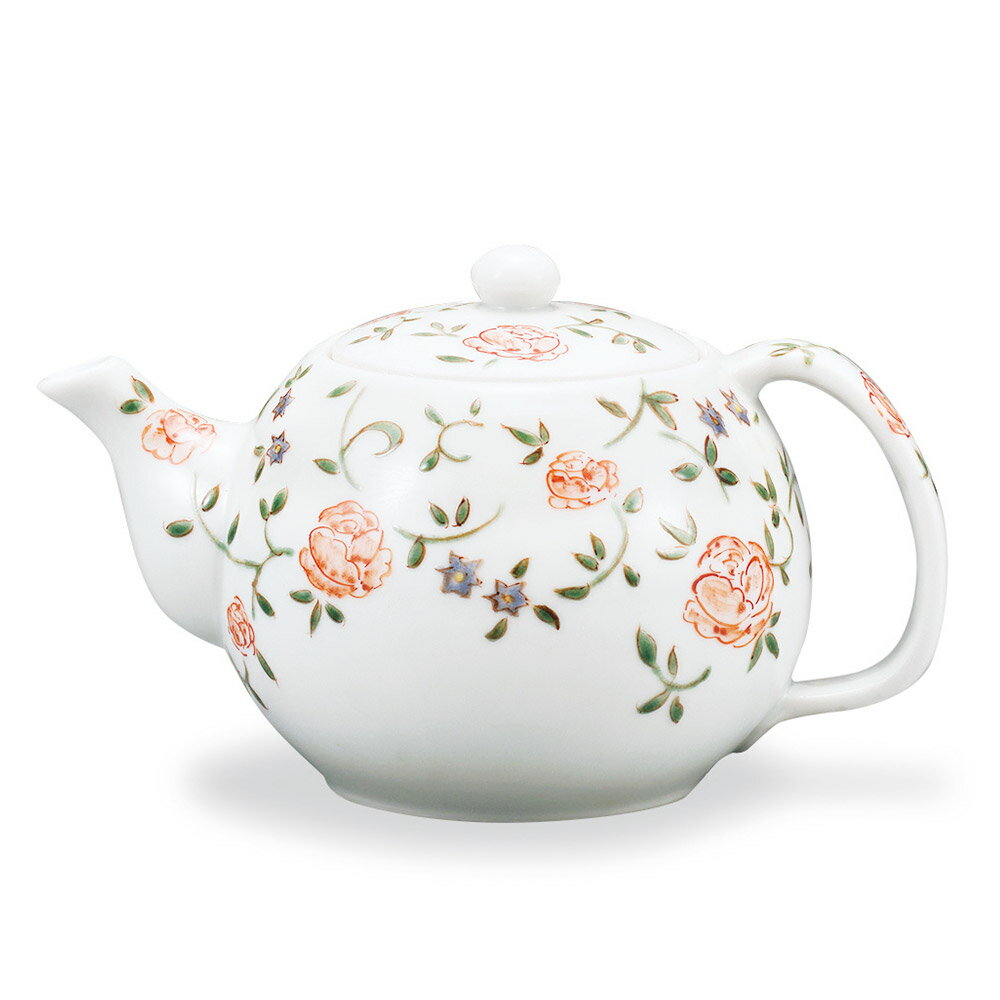 九谷焼 ポット急須 バラ/川合孝知＜送料無料 茶器 湯呑 ポット 急須 人気 ギフト 贈り物 結婚祝い/内祝い/お祝い/＞ 化粧箱入り