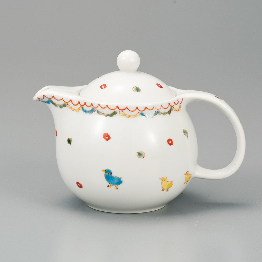 九谷焼 ポット急須 小鳥の発表会/川合孝知＜送料無料 茶器 湯呑 ポット 急須 人気 ギフト 贈り物 結婚祝い/内祝い/お祝い/＞ 化粧箱入り