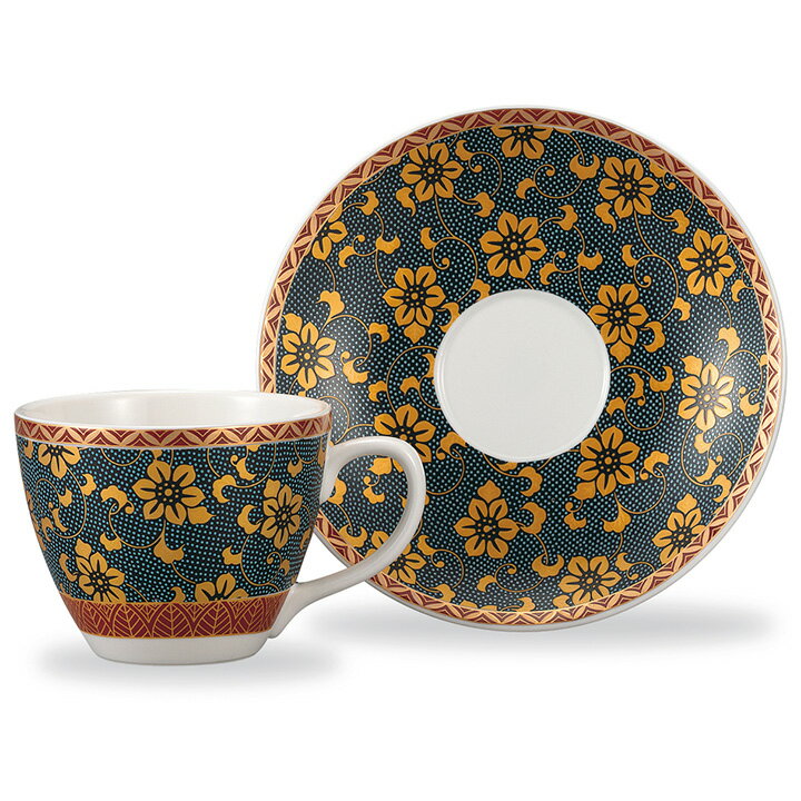 九谷焼 カップ&ソーサー 青粒鉄仙/仲田錦玉＜送料無料 コーヒーカップ カップ＆ソーサー 人気 ギフト ..