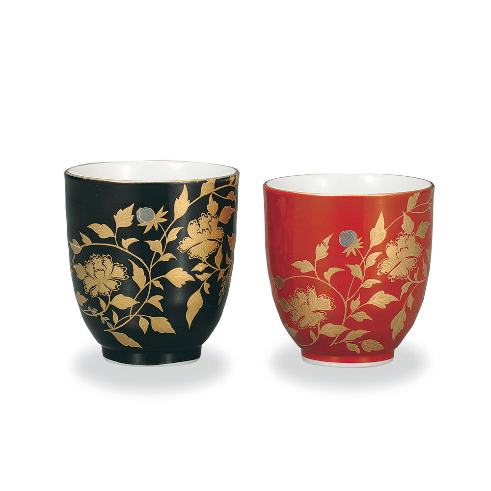 九谷焼 組湯呑 金襴手/大志窯＜送料無料 茶器 湯呑 ペア 人気 ギフト 贈り物 結婚祝い/内祝い/お祝い/＞ 化粧箱入り