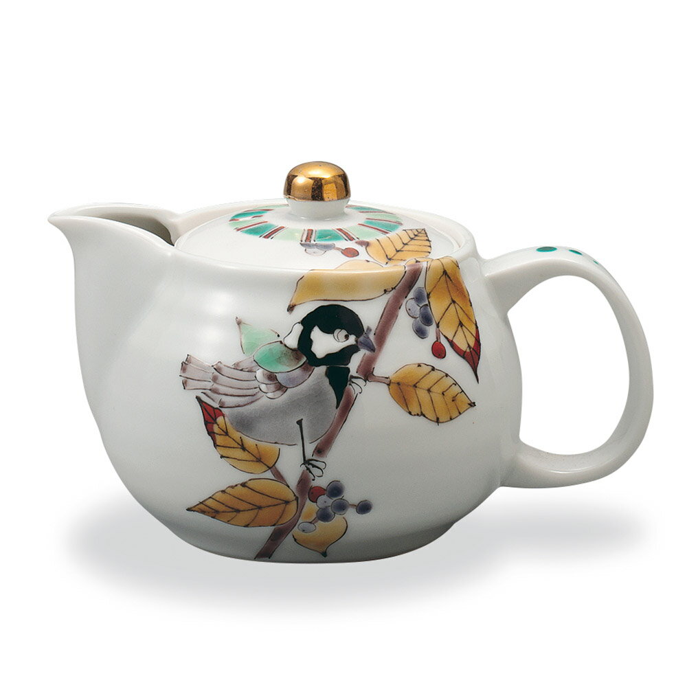 九谷焼 ポット急須 紫式部に四十雀/大志窯＜送料無料 茶器 湯呑 ポット 急須 人気 ギフト 贈り物 結婚..