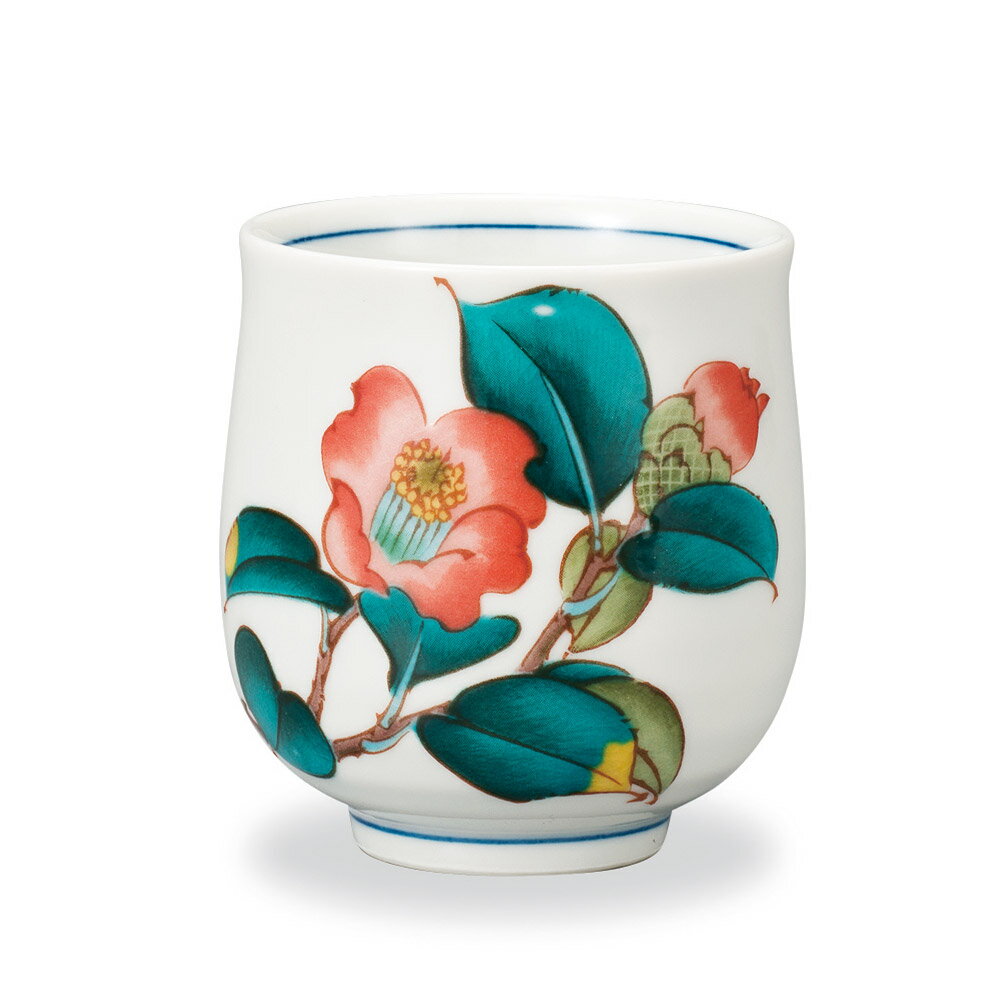 九谷焼 湯呑 12か月の花 寒椿（12月）＜茶器 湯呑 人気 ギフト 贈り物 結婚祝い/内祝い/お祝い/＞