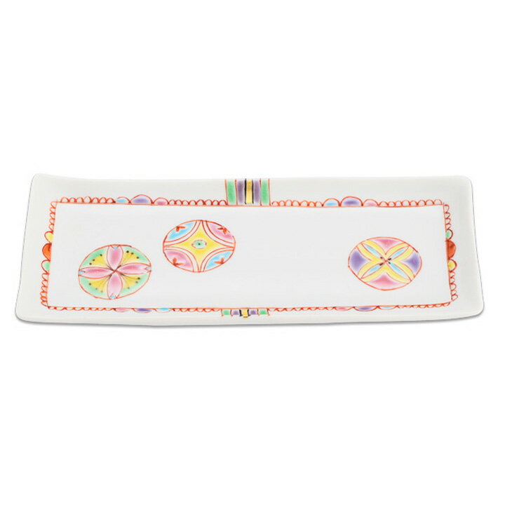 九谷焼 タタラ長皿 丸紋/銀舟窯＜皿 中皿 人気 ギフト 贈り物 結婚祝い/内祝い/お祝い/＞