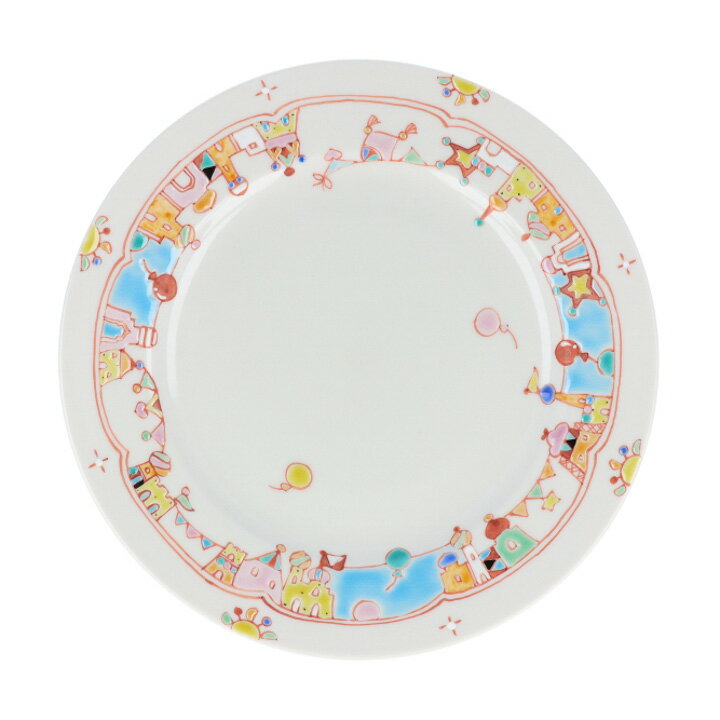 九谷焼 6.5号プレート 街の広場/銀舟窯＜皿 プレート 人気 ギフト 贈り物 結婚祝い/内祝い/お祝い/＞ 化粧箱入り