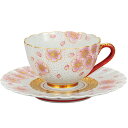 【レビュー特典あり】 九谷焼 カップ&ソーサー 金襴手桜 / 福田良則 <コーヒーカップ カップ&ソーサー 人気 ギフト 贈り物 結婚祝い/内祝い/お祝い/>