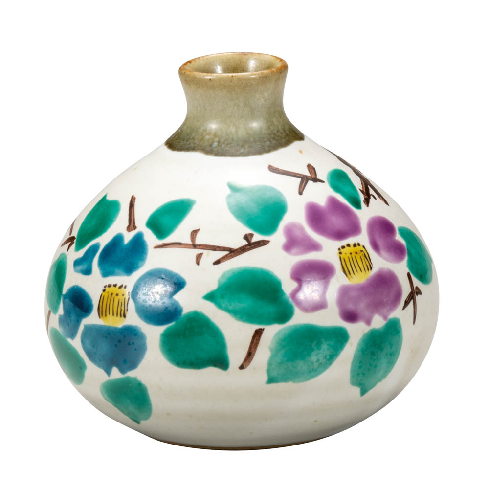 九谷焼 3号一輪生 椿 ＜花瓶 一輪生 ギフト 人気 贈り物 結婚祝い/内祝い/お祝い＞