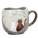 【レビュー特典あり】 九谷焼 マグカップ 陽だまり / 色絵 遊 <和食器 マグカップ ねこ 猫 人気 ギフト 贈り物 結婚祝い/内祝い/お祝い/>