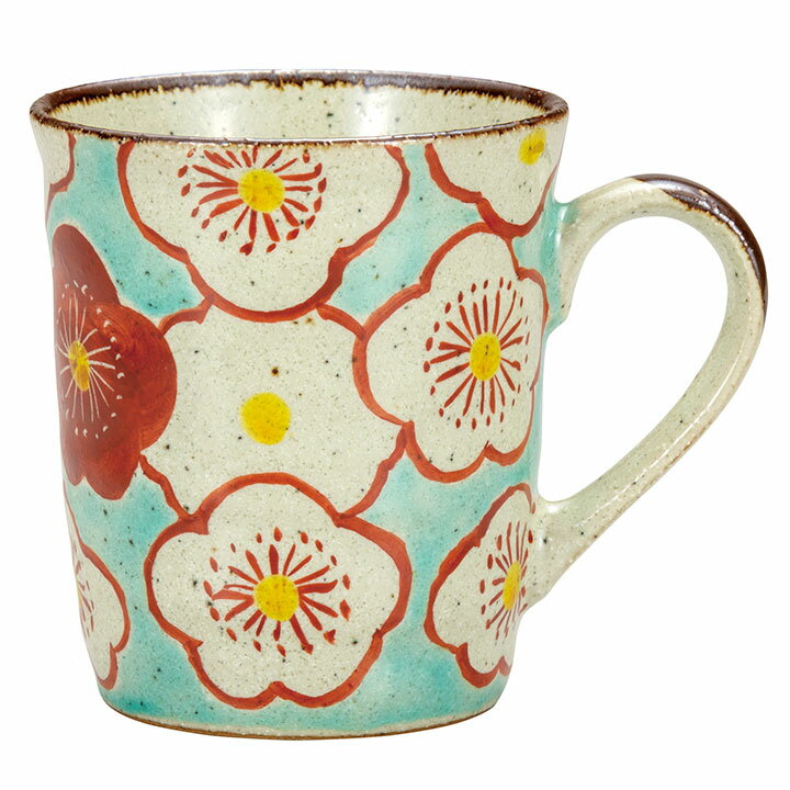 九谷焼マグカップ梅紋