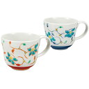 【レビュー特典あり】 九谷焼 ペアマグカップ 花唐草 <カップ マグカップ ペア 人気 ギフト 贈り物 結婚祝い/内祝い/お祝い/>
