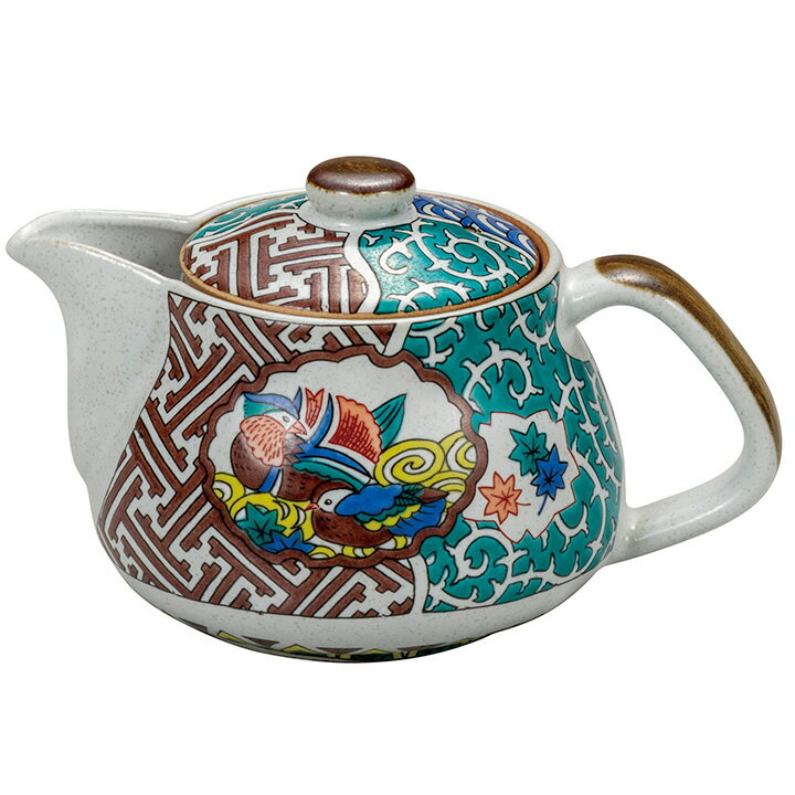 九谷焼 ポット急須 古九谷花鳥（網付） ＜茶器 湯呑 ポット 急須 人気 ギフト 贈り物 結婚祝い/内祝い/..