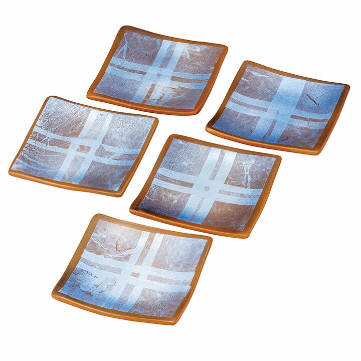 九谷焼 4.2号皿揃 銀彩 / 博峰窯 ＜皿 中皿 人気 ギフト 5枚セット 贈り物 結婚祝い/内祝い/お祝い/＞ 化粧箱入り