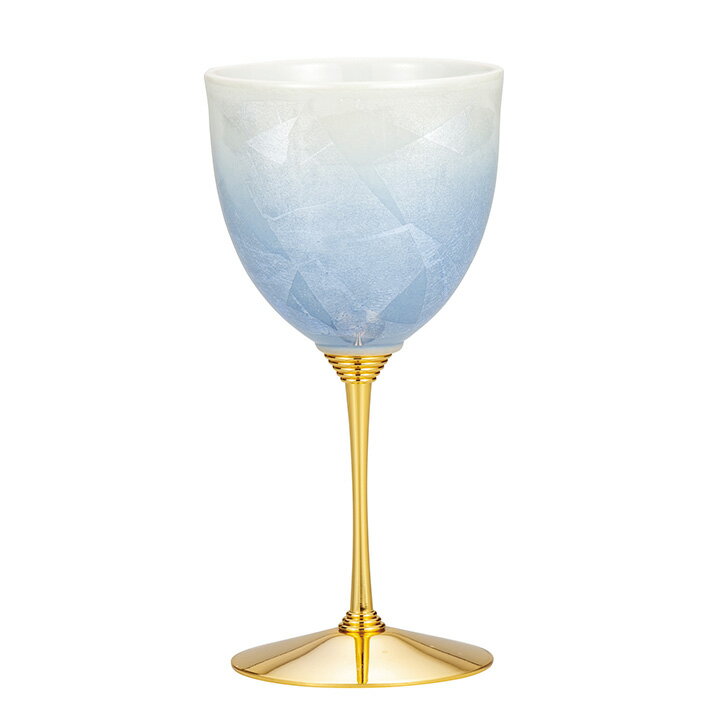 九谷焼 ワインカップ 銀彩青＜酒器 ワインカップ 人気 ギフト 贈り物 結婚祝い/内祝い/お祝い/＞ 化粧箱入り [ss]