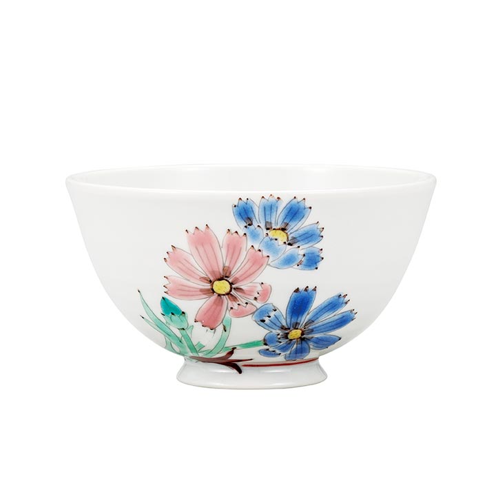 九谷焼 軽量飯碗 コスモス/大志窯＜送料無料 飯碗 人気 ギフト 贈り物 結婚祝い/内祝い/お祝い/＞