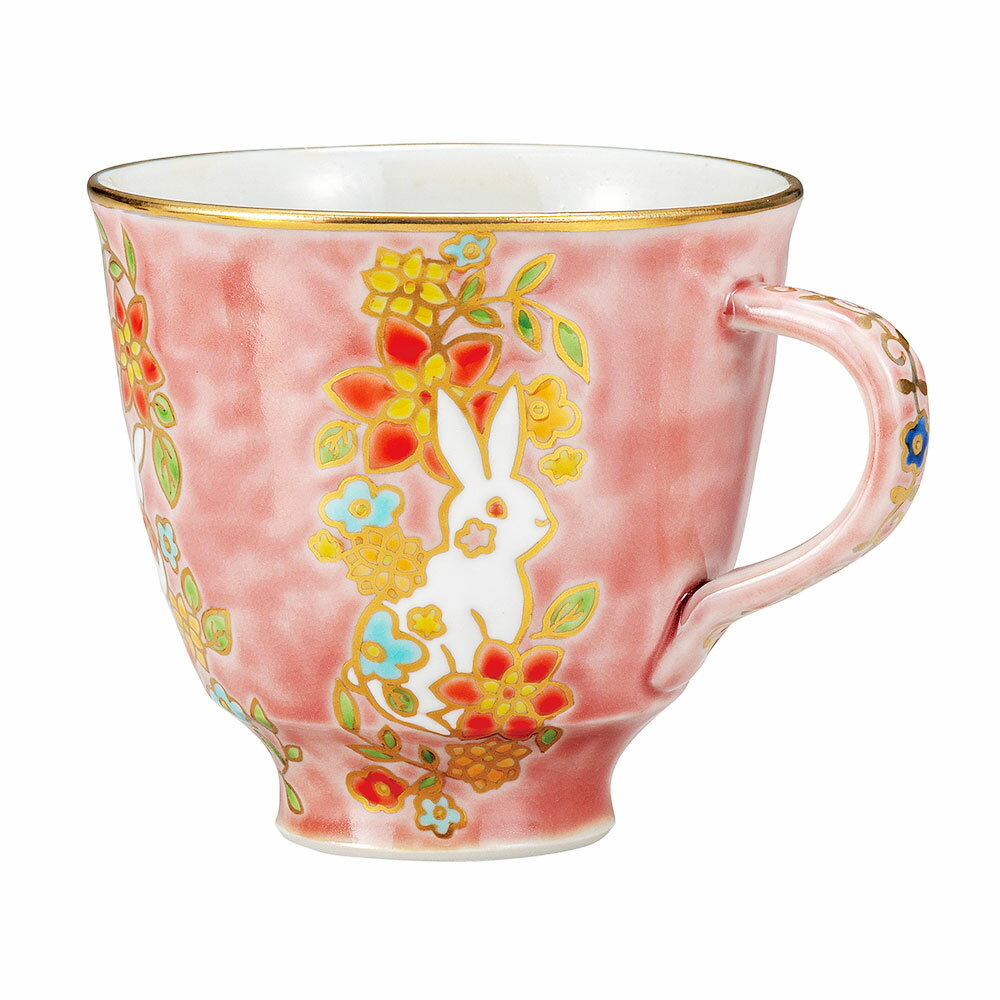 九谷焼 マグカップ 白兎＜送料無料 カップ マグカップ 人気 ギフト 贈り物 結婚祝い/内祝い/お祝い/＞ 化粧箱入り