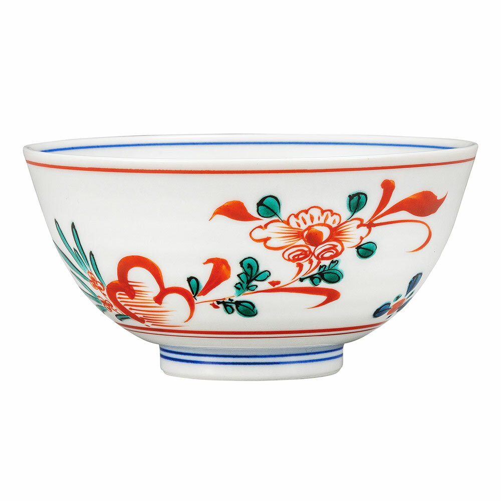 九谷焼 飯碗大 呉須赤絵＜送料無料 飯碗 人気 ギフト 贈り物 結婚祝い/内祝い/お祝い/＞ 化粧箱入り