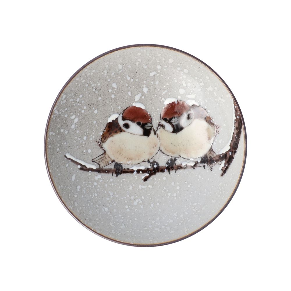 九谷焼 盃 雪二雀図 （横）/ 中村陶志人 ＜送料無料＞ 酒器 お猪口 ぐい呑み さかずき 杯 ギフ ...