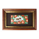 九谷焼 DB額(短冊小)椿二雀図/中村陶志人<額縁 陶額 送料無料 陶板画 アートパネル 人気 ギフト 贈り物 結婚祝い/内祝い/お祝い/>