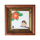 九谷焼 DB額(角小)椿雀図/中村陶志人<額縁 陶額 送料無料 陶板画 アートパネル 人気 ギフト 贈り物 結婚祝い/内祝い/お祝い/>